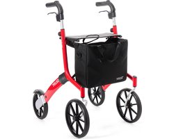 TrustCare Let's Go Out Rollator Rood (6,1 kg) Lichtgewicht Zonder Remkabels