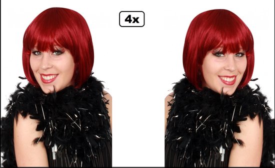 4x Boa zwart/zilver 180 cm. 50 gram - Gala thema feest festival party