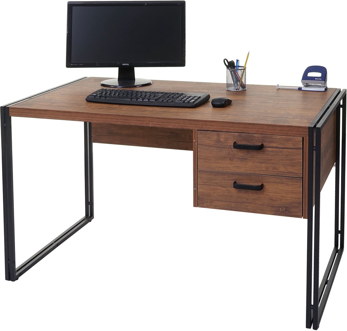 Cosmo Casa Bureau - Kantoor Tafel - Computertafel - 3D Structuur - 76X122X73cm - Wild Eiken Look