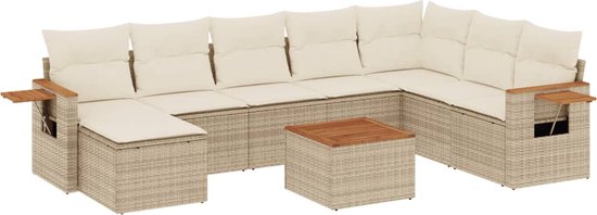 vidaXL-9-delige-Loungeset-met-kussens-poly-rattan-beige