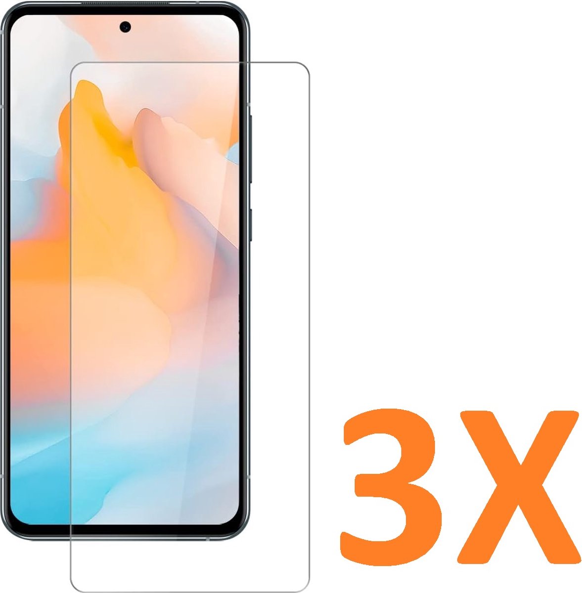 Screenprotector Glas - Tempered Glass Screen Protector Geschikt voor: Nokia X30 - 3x