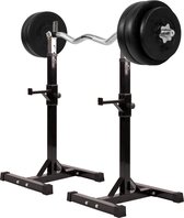 Gorilla Sports Haltersteunen met 35 kg halterset - Squat Rek - Halter met Gewichten - Verstelbaar