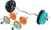 Gorilla Sports Olympische EZ-curlset 75 kg - Gietijzer - Halter met gewichten - 50 mm