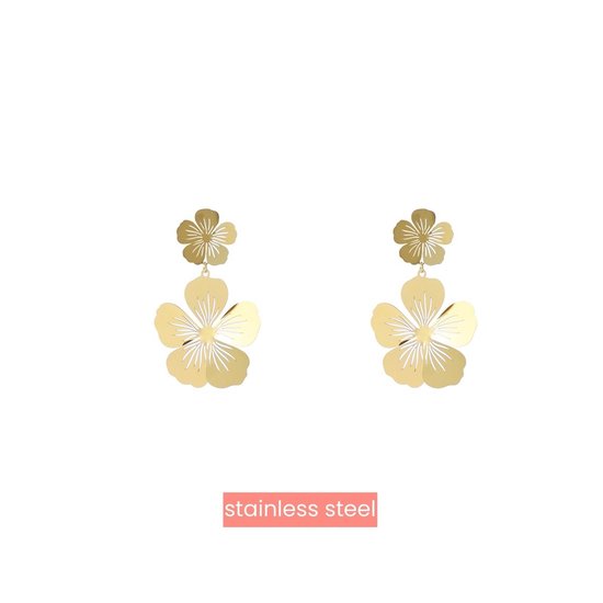 Go Dutch Label Boucles d'oreilles pendantes coupées nos fleurs Or