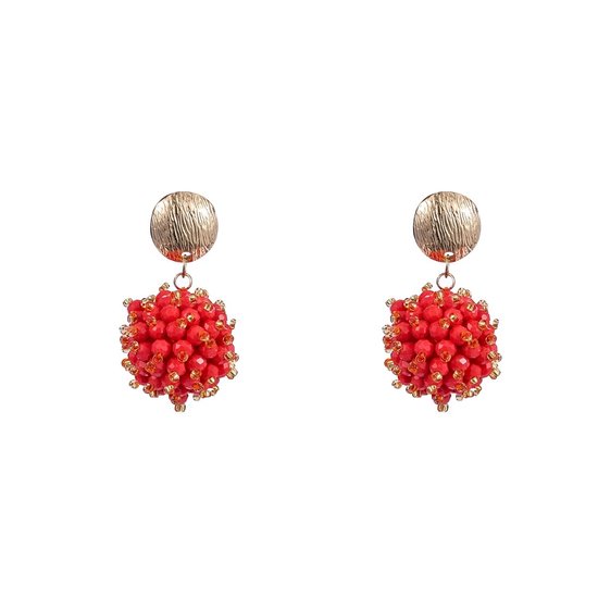 Go Dutch Label Boucles d'oreilles pendantes perles boules Coral