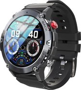 Outdoor Smartwatch - Uzzy M.F - S21 - Heren & Dames - horloge - met HD Touchscreen - Stappenteller - Calorie Teller - Slaap meter - Geschikt voor alle Smartphones - Bluetooth bellen - Bluetooth muziek - kras/stootvast - Gorilla glas - Zwart