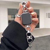 MY PROTECT - Luxe Metalen Circle Bandje Geschikt Voor Apple Watch 38mm - 40mm - 41mm - Zilver