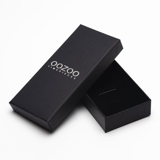 Oozoo Vintage dameshorloge - zilveren polshorloge dames met 20 mm leren armband - analoog dameshorloge in rond, zeeblauw, groß, Riemen