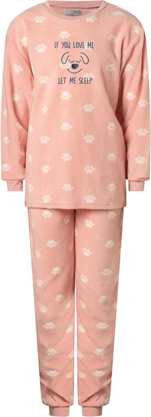 Cocodream fleece meisjes pyjama - Let me Sleep - 176 - Blauw