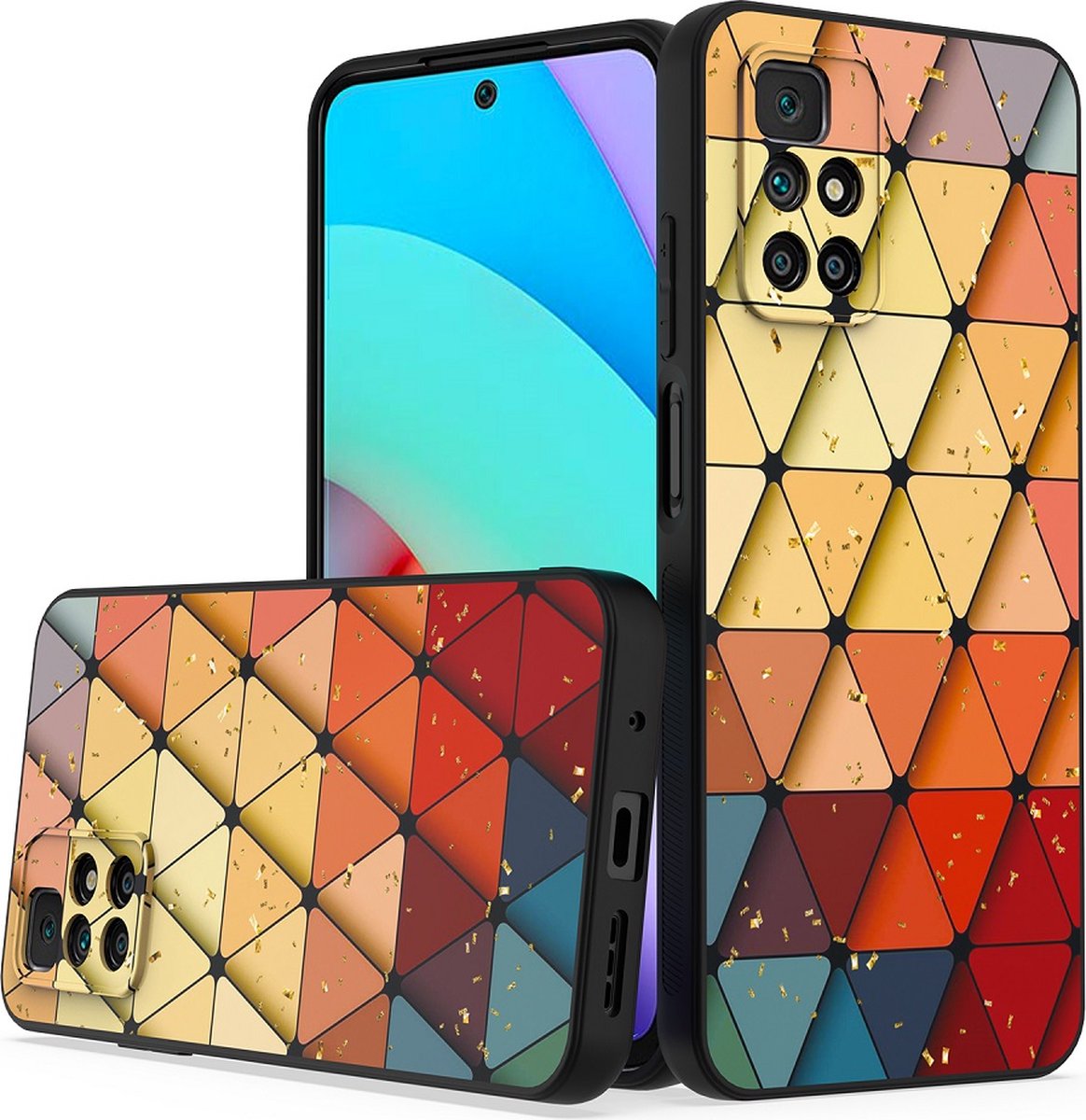 Silicone Hoesje Print - Backcover - Geschikt voor Xiaomi Redmi 10 2022 - Marmer Triangle