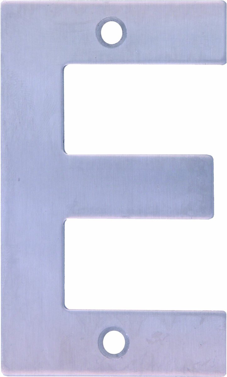 AMIG Huisnummer/letter E - massief Inox RVS - 10cm - incl. bijpassende schroeven - zilver