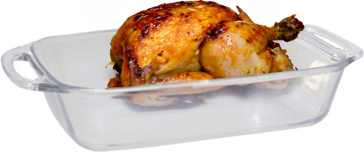 Marinex Ovenschaal van borosilicaat glas - rechthoek - 2.1 Liter - 32 x 17 x 7 cm - serveerschaal