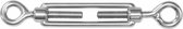 Spanschroeven/draadspanner met oog/oog - 1x - 7cm - verzinkt zamak - 80kg - M8 schroefdraad
