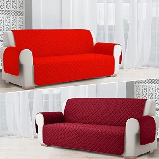 HomeLife Bankovertrek, gestreept, rood, 280 x 360 cm