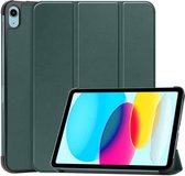 Housse de tablette adaptée à l' Apple iPad 10.9 2022 | Bibliothèque avec support | Housse de protection en similicuir | Triple pli | Vert