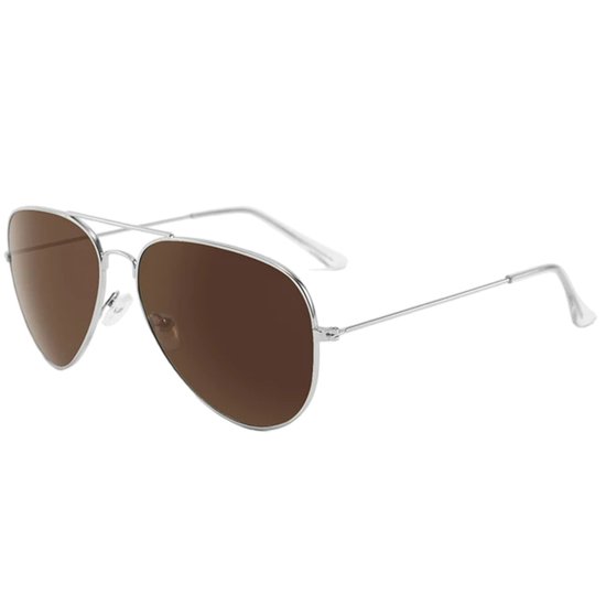 Fako Fashion® - Piloten Zonnebril - Pilotenbril - Piloot Zonnebril - Heren Zonnebril - Dames Zonnebril - Zilver - Paars van Fako Fashion® — afbeelding 2