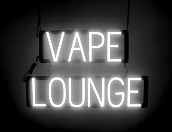 VAPE LOUNGE - Lichtreclame Neon LED bord verlicht | SpellBrite | 60 x 38 cm | 6 Dimstanden - 8 Lichtanimaties | Reclamebord neon verlichting