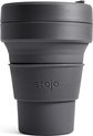 Stojo - Pocket Cup - Koffie / Theebeker - 355 ml - Herbruikbaar - Opvouwbaar - Carbon