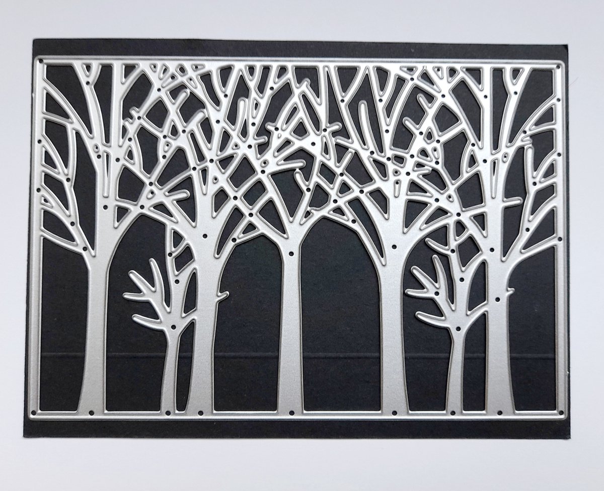 Metalen snijmal bomen bos achtergrond groot 16 x 10 5 cm embossing scrapbooking kaarten maken mal snijmal
