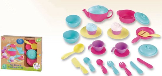 BIO-BASED PLASTIC TEA TIME COOKWARE SET 24 P