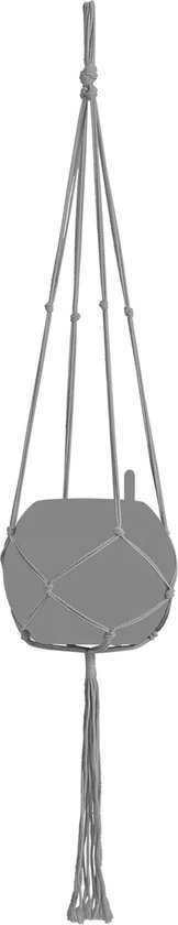 LECHUZA Macramé Cotton PURE 120 - Cintre pour plantes - longueur 120 cm - gris - 100% coton