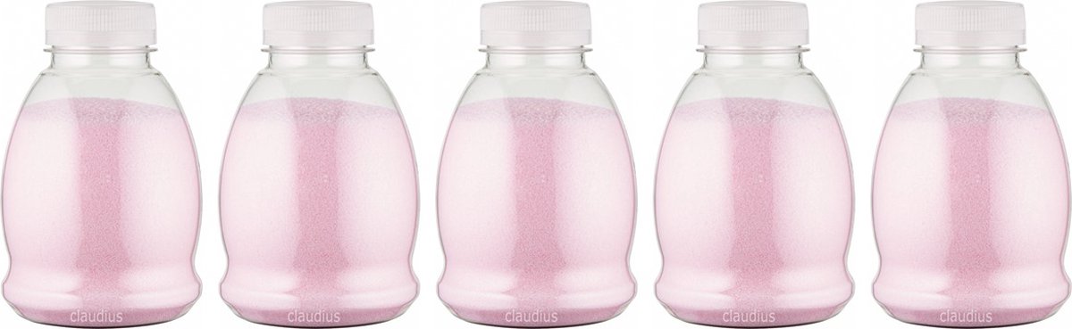 Goedkoopste Scrubzout Rozen - 375 gram - Fles met transparante dop - Set van 5 stuks - Hydraterende Lichaamsscrub