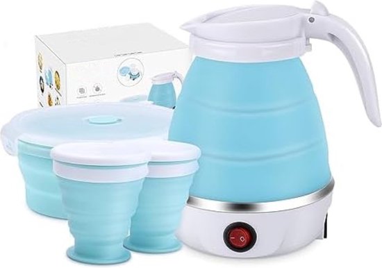 Opvouwbare waterkoker - 16,5 x 16,5 x 16,5 cm - ‎0,6 liter - Lichtblauw