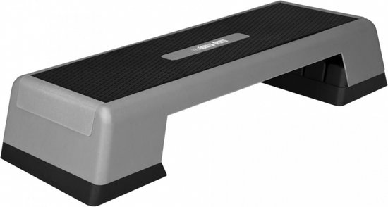 Gorilla Sports Professionele Fitness Step Grijs/zwart verstelbaar