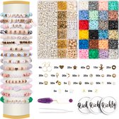 RICHLY® XXL Luxe Katsuki Kralen Set - Inclusief E-BOOK - Platte kralen - Armbandjes maken meisjes & dames - Kralendoos - Sieraden maken - Kralenketting - Polymeer Kralen