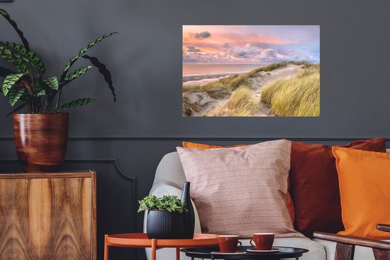 Stickers Stickers muraux - Plage - Mer - Dune - Coucher de soleil - 60x40 cm - Film adhésif