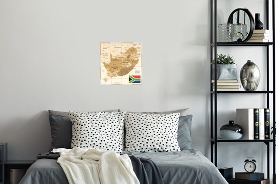 Muursticker Illustration Afrique du Sud - Illustration ancienne carte de Afrique du Sud - 30x30 cm - film adhésif autocollant - sticker mural repositionnable