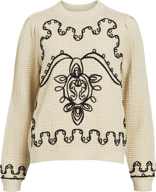 Object Sweater Objchio L/s O-neck Knit Pullover 13 23043639 Sandshell/noir Taille Femme - XL