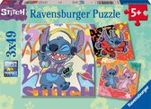Ravensburger puzzel Disney Stitch - Drie puzzels - 49 stukjes - kinderpuzzel