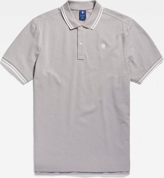 G-Star Raw Dunda Slim Stripe Polo S/s Polo's & T-shirts Heren - Polo shirt - Lichtgrijs - Maat S