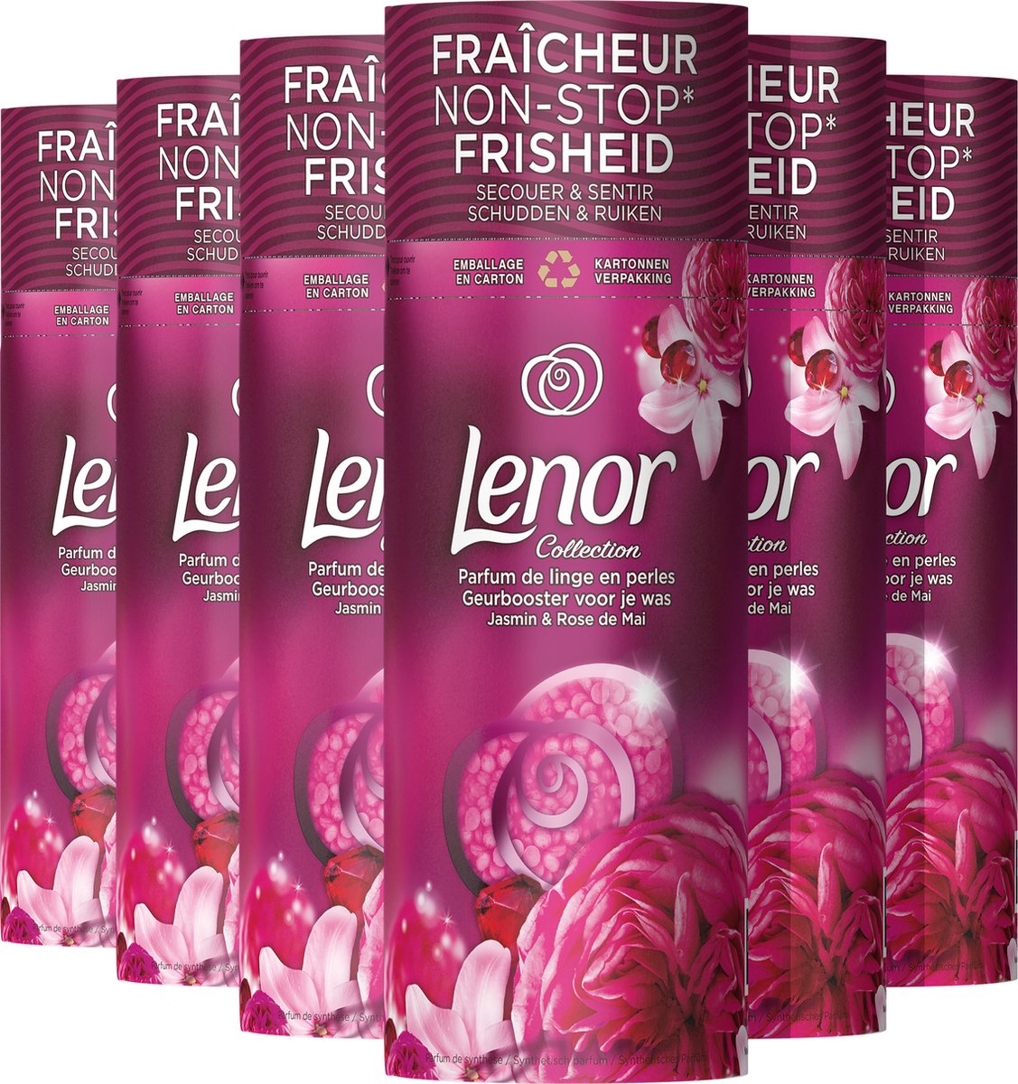 Goedkoopste Lenor Geurbooster Voor Je Was - Jasmijn & Rose de Mai - Geurparels - Voordeelverpakking 6 x 165g