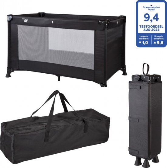 Bebies first campingbedje / reisbed inclusief transporttas 120 x 60 cm - zwart