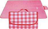 Waterdichte picknickdeken 200 x 200 cm lichtgewicht campingmat met, picknickdeken, machinewasbaar, strand, voor park, tuin, camping of andere buitenactiviteiten (rood)