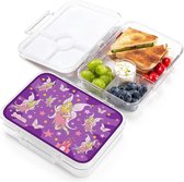 bento box voor kinderen - broodtrommel BPA-vrij en lekvrij - lunch box for kids met vakken - ideaal voor kleuterschool en school lunchbox kind - vaatwasmachinebestendig en magnetronbestendig - 850ml