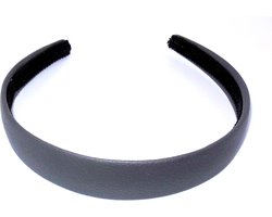 Diadeem kunstleer grijs