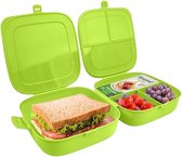 Lunchbox Lunchbox Split Groen 2x700 ml - Bento Box - Broodtrommel