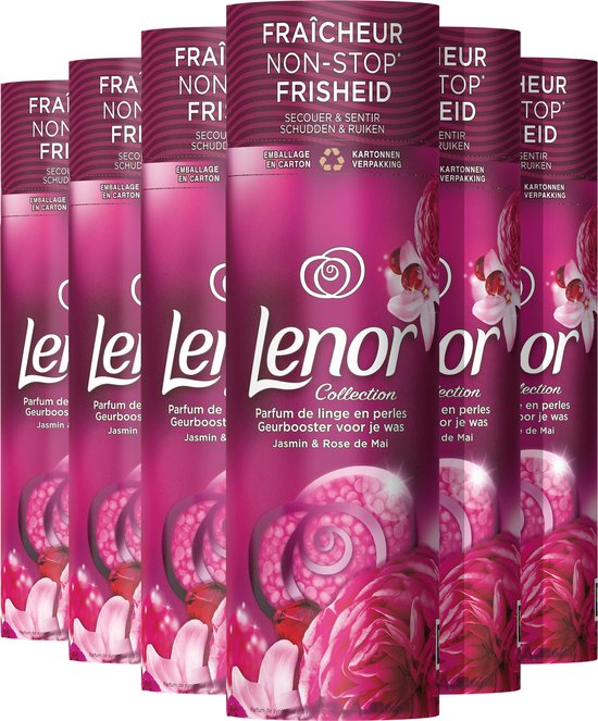 Lenor Geurbooster Voor Je Was - Jasmijn & Rose de Mai - Geurparels - Voordeelverpakking 6 x 235g