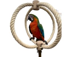 Sisal Bal Schommel voor Grote en middelgroot Papegaaien – 40 x 47 cm- Home en dier vogel speelgoed