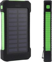 Solar Powerbank- Zonneenergie- 20000 mAh- 2 USB uitgangen- Waterproof- Inclusief Zaklamp- Inclusief kompas- Outdoor- Camping