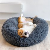 90 cm extra groot kalmerend honden- en kattenbed, pluche donutbedden voor honden en katten, zacht puppy kitten knuffelig rond bedkussen, wasbare warme hondenbedden voor beter slapen