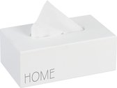 Relaxdays tissue box 'HOME' - zakdoekendoos - houtlook - zakdoekjes - cosmetica - modern