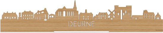 Standing Skyline Deurne Bamboe hout - 60 cm - Woondecoratie design - Decoratie om neer te zetten en om op te hangen - Meer steden beschikbaar - Cadeau voor hem - Cadeau voor haar - Jubileum - Verjaardag - Housewarming - Interieur - WoodWideCities