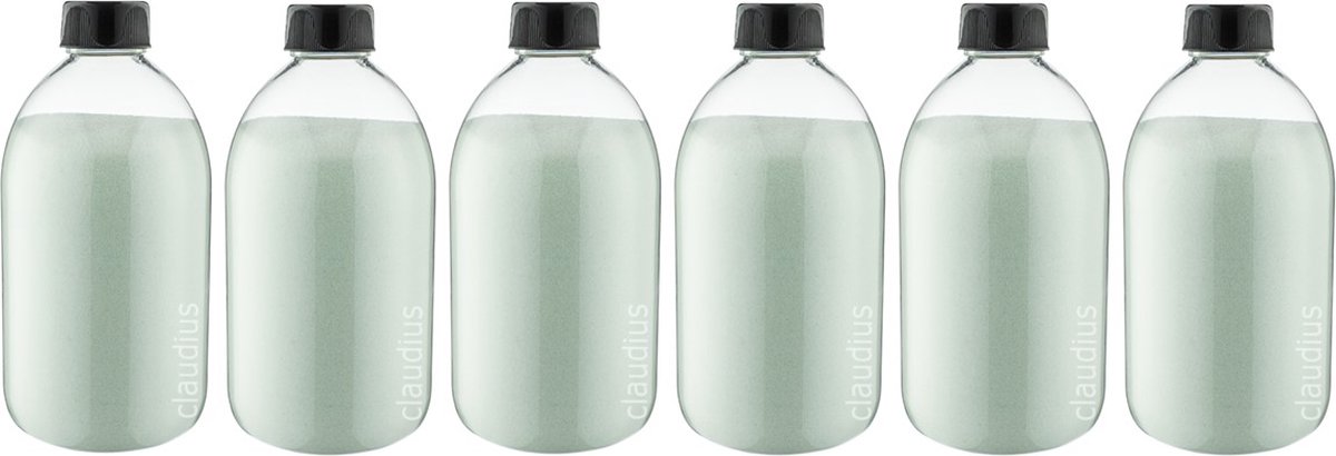 Goedkoopste Scrubzout Eucalyptus - 650 gram - Fles met zwarte dop - set van 6 stuks - Hydraterende Lichaamsscrub
