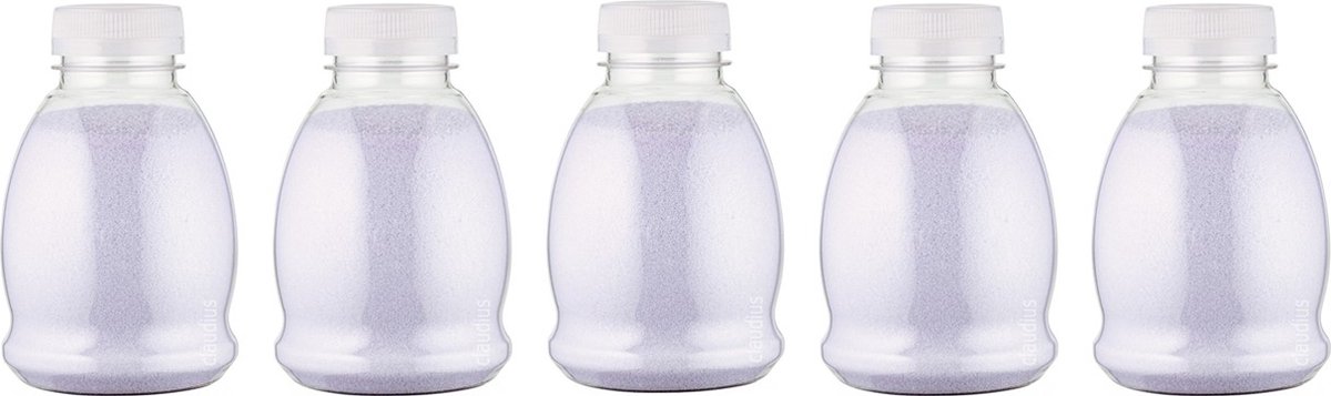 Goedkoopste Scrubzout Lavendel - 375 gram - Fles met transparante dop - Set van 5 stuks - Hydraterende Lichaamsscrub