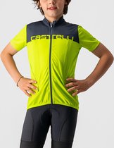 Castelli Maillot Cyclisme Manches Courtes Kids Lime Blauw - NEO PROLOGO JERSEY ELECTRIC LIME SAVILE BLUE-6Y