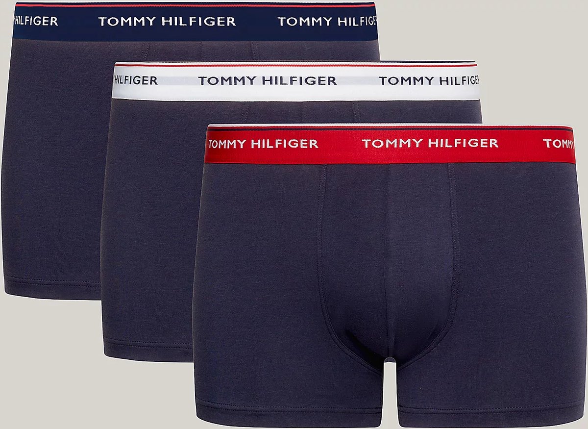 Tommy Hilfiger - Heren Onderbroeken 3-Pack Boxers Multi Peacoat - Blauw - Maat M - Tommy Hilfiger